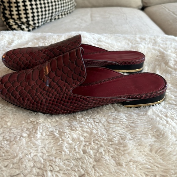 Michael Kors burgundy Natasha snake print mules - Picture 3 of 7